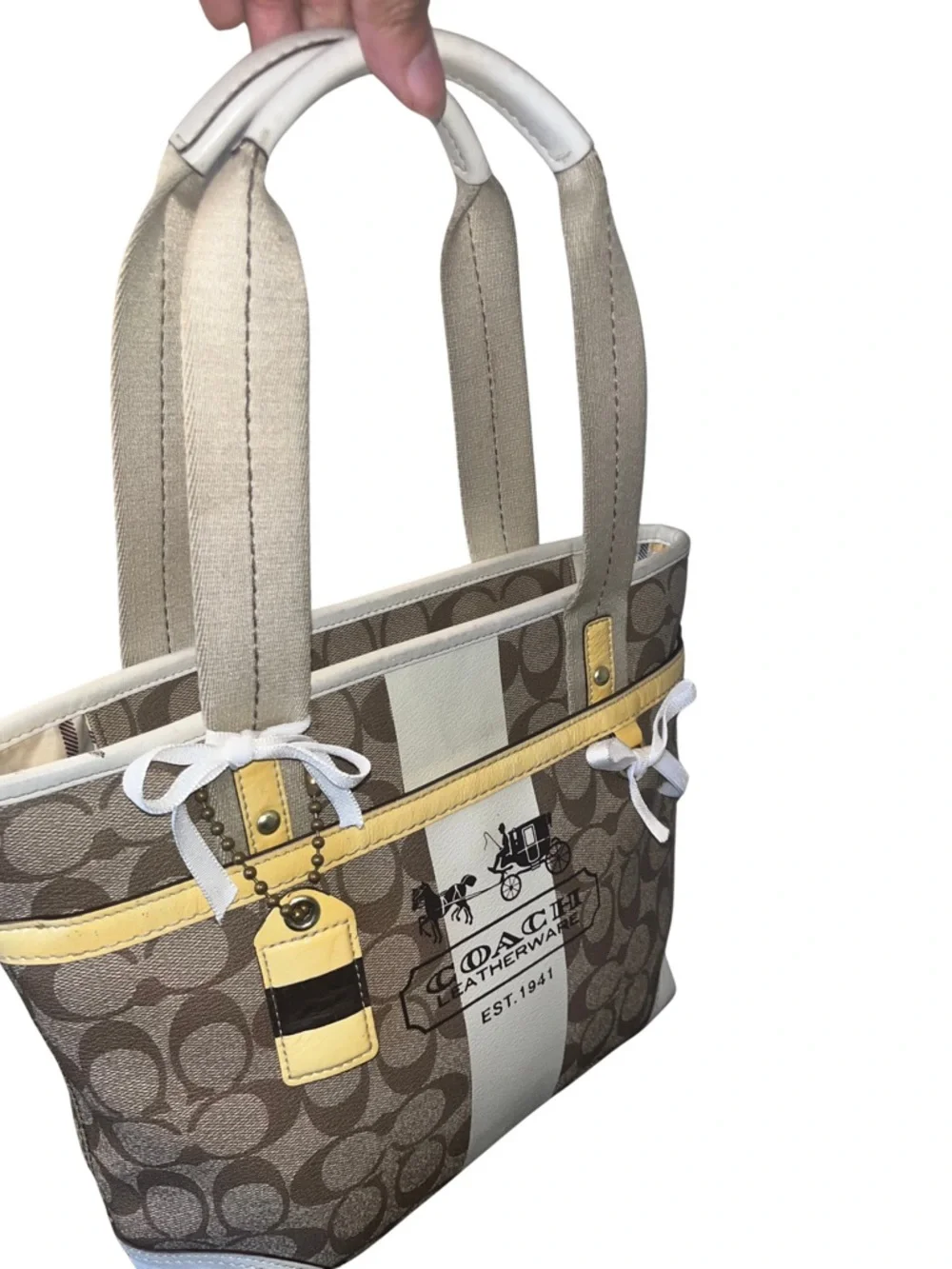 Coach Heritage Stripe Tote - Picture 3 of 17